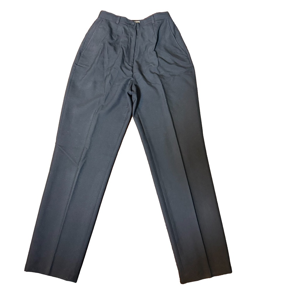 TravelSmith Womens Wool Blend Dress Pants Black Lined Trousers Size 8 Regular
